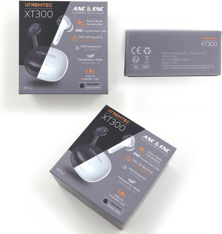 Bluetooth Noise Cancelling Wireless Earbuds for Iphone/Android, In-Ear Sweatproof Stereo Bass Headphones, Immersive Sound Bluetooth 5.2 Earphones with Microphones,En-Able Computer (White)