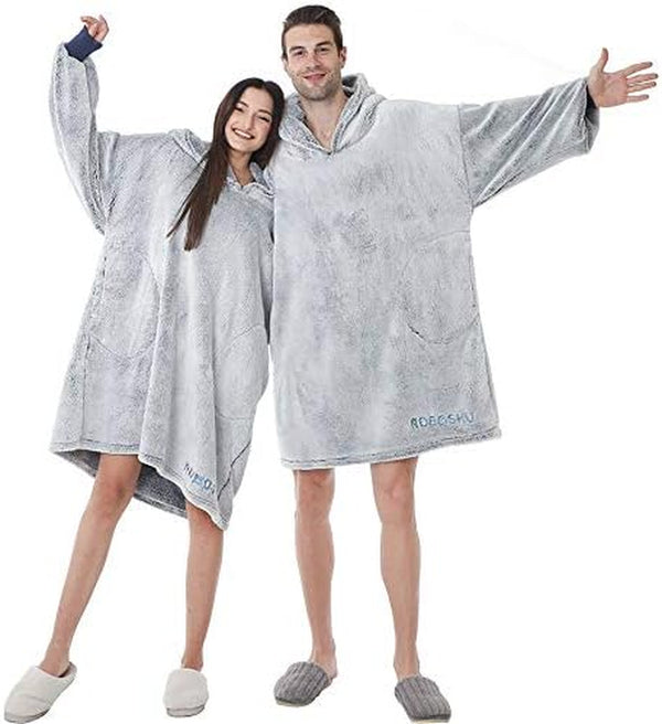 Blanket Sweatshirt Hoodie Wearable Blanket , Luxury Lightweight with Sleeves and Pockets Tv-Blanket for Men,Women,Kids(For Family)