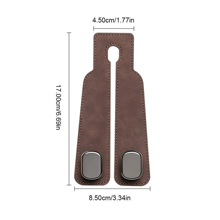 Universal Metal Car Seat Headrest Hook 2 in 1 Soft Leather Car Seat Back Hook for Purse Bag Backpack Double Hook Car Seat Hanger