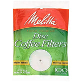 628354 Disc Coffee Filters, Paper White, 3.5", 100-Pack, Each