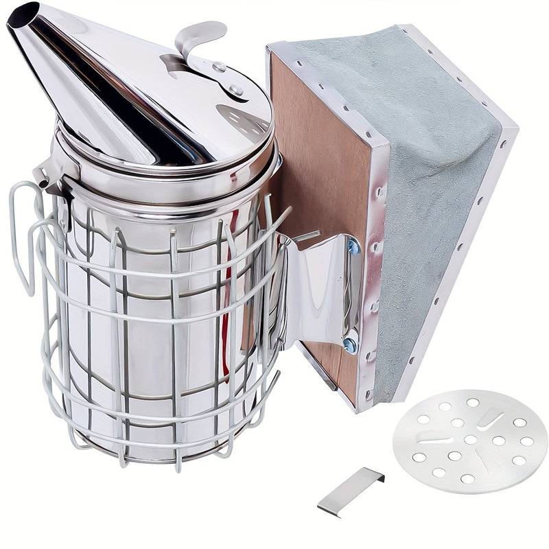 Bee Smokers For Beekeeping With Heat Shield Stainless Steel Bee Hive Smoker Keep Your Bees Calm And Safe (M)