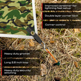 Rain Fly 10X10 Lightweight Survival Camping Tarp; 100% Waterproof; Makes a Great Backpacking Tarp or Hammock Shelter; Comes in Multiple Colors, Survival Bracelet Included; Camo