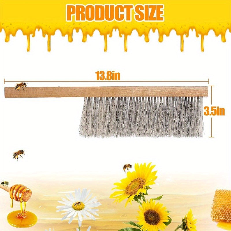 Beekeeping Brush for Beekeepers Natural Horsehair Bee Brush with Wooden Handle, Bee Hive Supplies Beekeeping Equipment for Bee Keepers