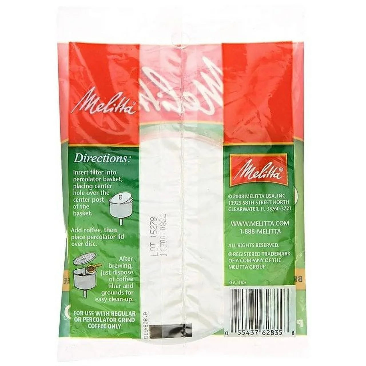 628354 Disc Coffee Filters, Paper White, 3.5", 100-Pack, Each