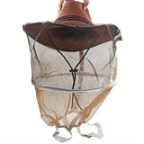 Beekeeper Protective Hat with Detachable Mesh Veil - Breathable Nylon Net Yarn & Jean Fabric, Wide Brim Sun Protection, Reinforced Stitching - Lightweight Beekeeping Safety Gear for Outdoor Polling, Insect Protection, Veelike