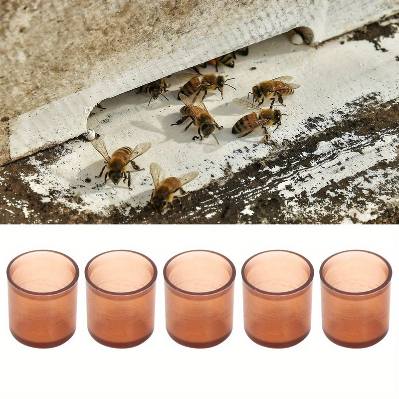 500pcs Durable Plastic Queen Rearing Cell Cups for Beekeeping, Brown Honey Bee Hive Frames Accessories