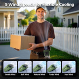 20000Mah Portable Outdoor Waist Fan Hanging Neck Strong Wind LED Lighting Outdoor Emergency Power Supply Suitable Outdoor Work