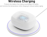 Bluetooth Noise Cancelling Wireless Earbuds for Iphone/Android, In-Ear Sweatproof Stereo Bass Headphones, Immersive Sound Bluetooth 5.2 Earphones with Microphones,En-Able Computer (White)