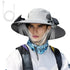 Outdoor Solar Fan Hat with Dual Power Supply Wide Brim Sun Hat with Built-In Solar Fan Fishing Hiking Gardening Hat