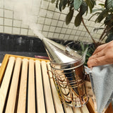 Bee Smokers For Beekeeping With Heat Shield Stainless Steel Bee Hive Smoker Keep Your Bees Calm And Safe (M)