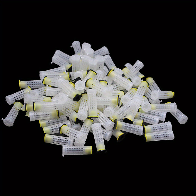 10pcs Beekeeping Bee Plastic Queen Rearing Cage Cup Box Protection Cover Catcher Protective Base Bees Tools Supplies Equipment
