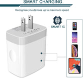 USB Charger Adapter, 2-Pack  4.8A 4-Muti Port Phone Wall Plug Fast Charging Block Box for Iphone 15 14 13 12 Pro Max 11 SE 10 XR XS X 8 7, Samsung Galaxy, Moto, LG, Pixel, Power Cube Base Brick