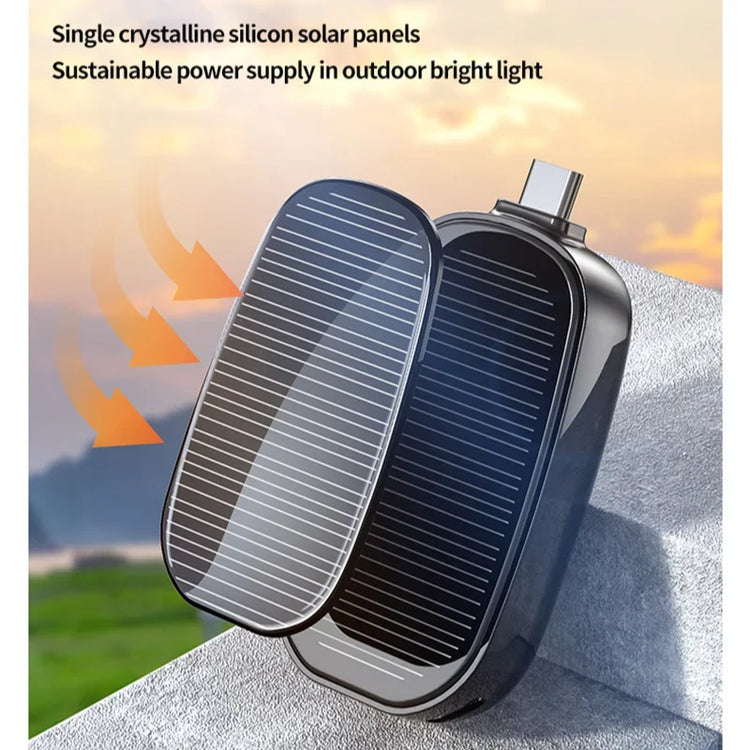 Solar Mini Power Bank Key Ring Portable Charger for Outdoor Camping External Battery Emergent Phone Power Bank 1200Mah