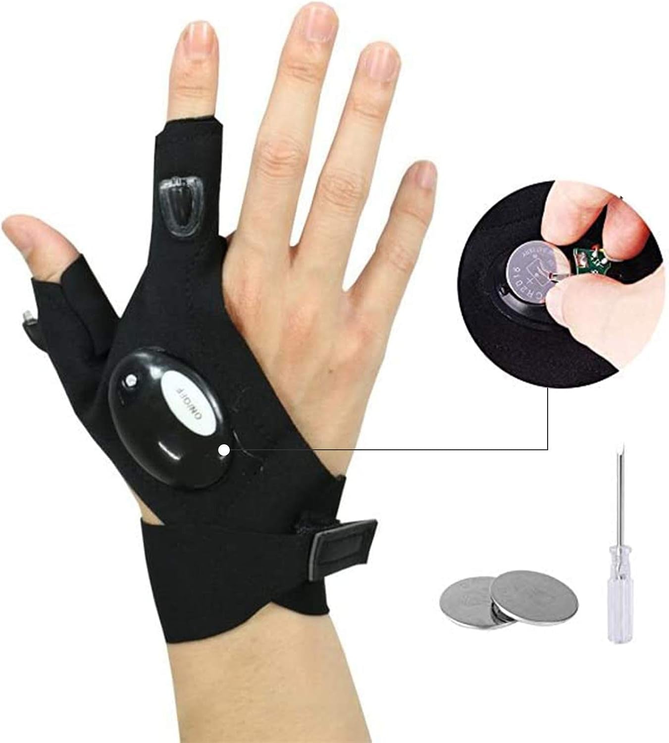 2Pcs Hands Free Flashlights, LED Flashligt Gloves, Husband Gifts, Fishing Gifts for Menfather&