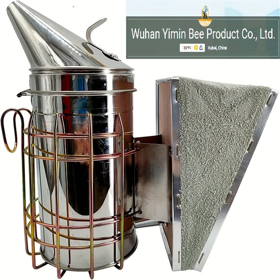Bee Smokers For Beekeeping With Heat Shield Stainless Steel Bee Hive Smoker Keep Your Bees Calm And Safe (M)