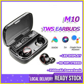 TWS M10 Wireless Bluetooth Headphones LED Display 3500Mah Charging Box 9D Stereo In-Ear Sports Waterproof Bluetooth 5.1 Headset