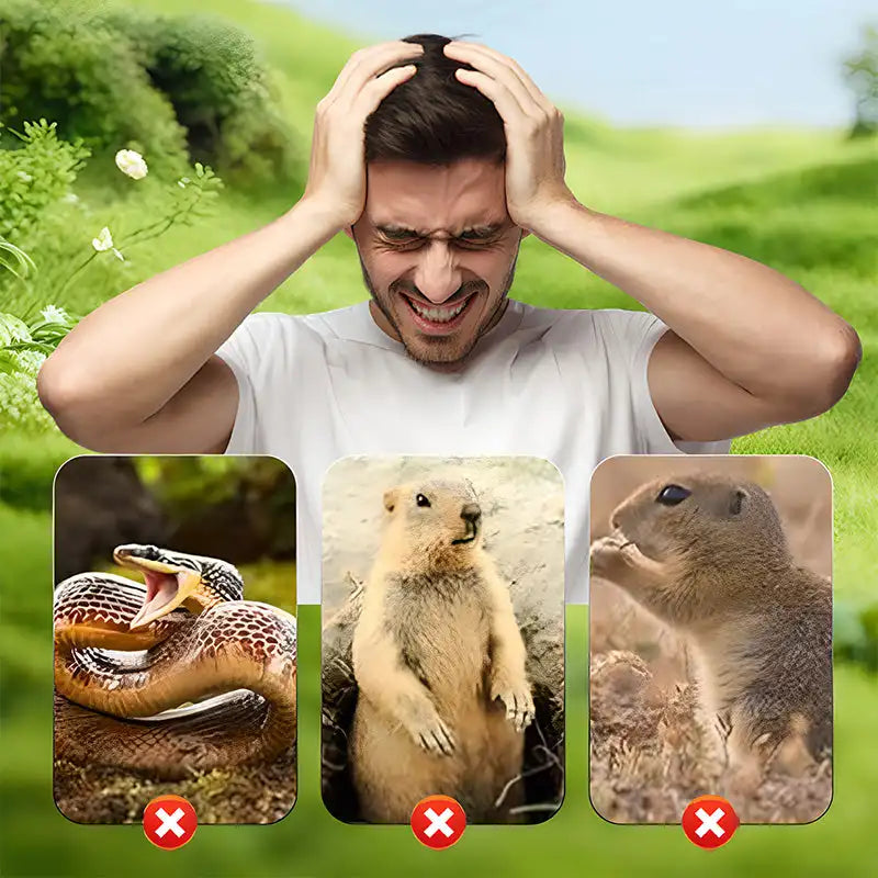 For Lawns Gopher Screw Repeller Solar Powered Outdoor Groundhog Deterrent Vibration Stakes