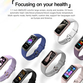 Keep Health Fitness Trackers for Women Men, Amoled Fitness Tracker for Android&Ios, Alarm Stopwatch Fitness Tracker with Blood Pressure Monitor, Calories Burned IP68 Waterproof Fitness Step Tracker