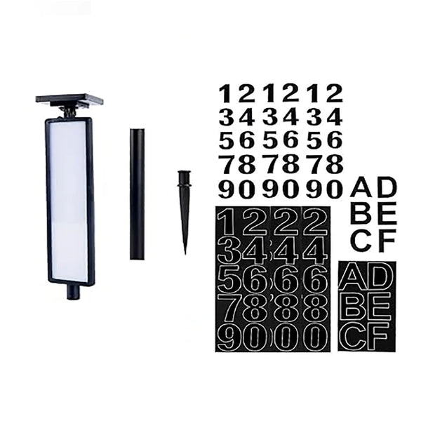 Solar Light House Address Numbers Sign LED Illuminated Outdoor Solar Powered House Numbers Lightfor Home Yard Garden House