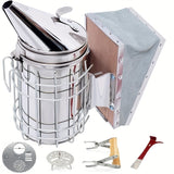 Bee Smokers For Beekeeping With Heat Shield Stainless Steel Bee Hive Smoker Keep Your Bees Calm And Safe (M)