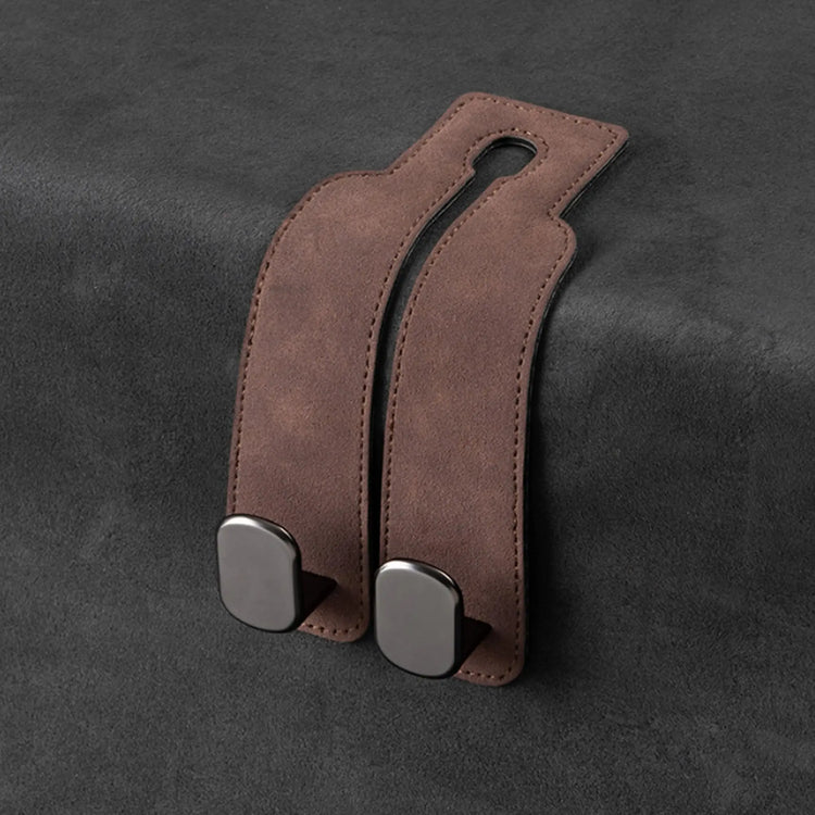 Universal Metal Car Seat Headrest Hook 2 in 1 Soft Leather Car Seat Back Hook for Purse Bag Backpack Double Hook Car Seat Hanger