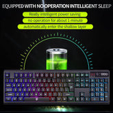 C104 Wireless Gaming Keyboard and Mouse Combo - RGB Backlit, Mechanical Feel, Anti-Ghosting, Rechargeable Battery, 7D 3200DPI Mice for Gamers