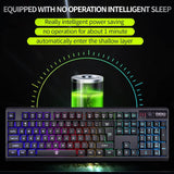 C104 Wireless Gaming Keyboard and Mouse Combo - RGB Backlit, Mechanical Feel, Anti-Ghosting, Rechargeable Battery, 7D 3200DPI Mice for Gamers