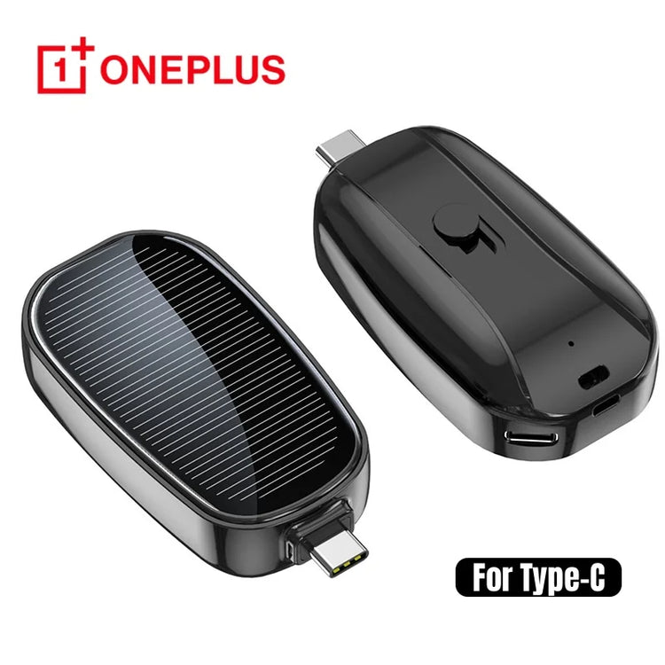 Solar Mini Power Bank Key Ring Portable Charger for Outdoor Camping External Battery Emergent Phone Power Bank 1200Mah