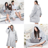 Blanket Sweatshirt Hoodie Wearable Blanket , Luxury Lightweight with Sleeves and Pockets Tv-Blanket for Men,Women,Kids(For Family)