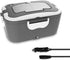 Electric Lunch Box,Portable Food Warmer Heater 110V for Home/Office Use Portable Food Warmer Heater with Removable 304 Stainless Steel Container and Free Spoon & Fork(Black) (Grey)