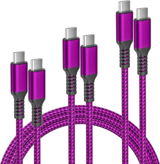 Iphone 17 Air Pro Max USB C Charging Cable 3.3/6.6/10FT 3Pack,100W Type C to USBC Charger Cord for Car Iphone 16 15 Plus,Airpod 4,Ipad Air 5 Mini 6,Iwatch Series 11 10 9 8 7 Watch Ultra SE 3 2