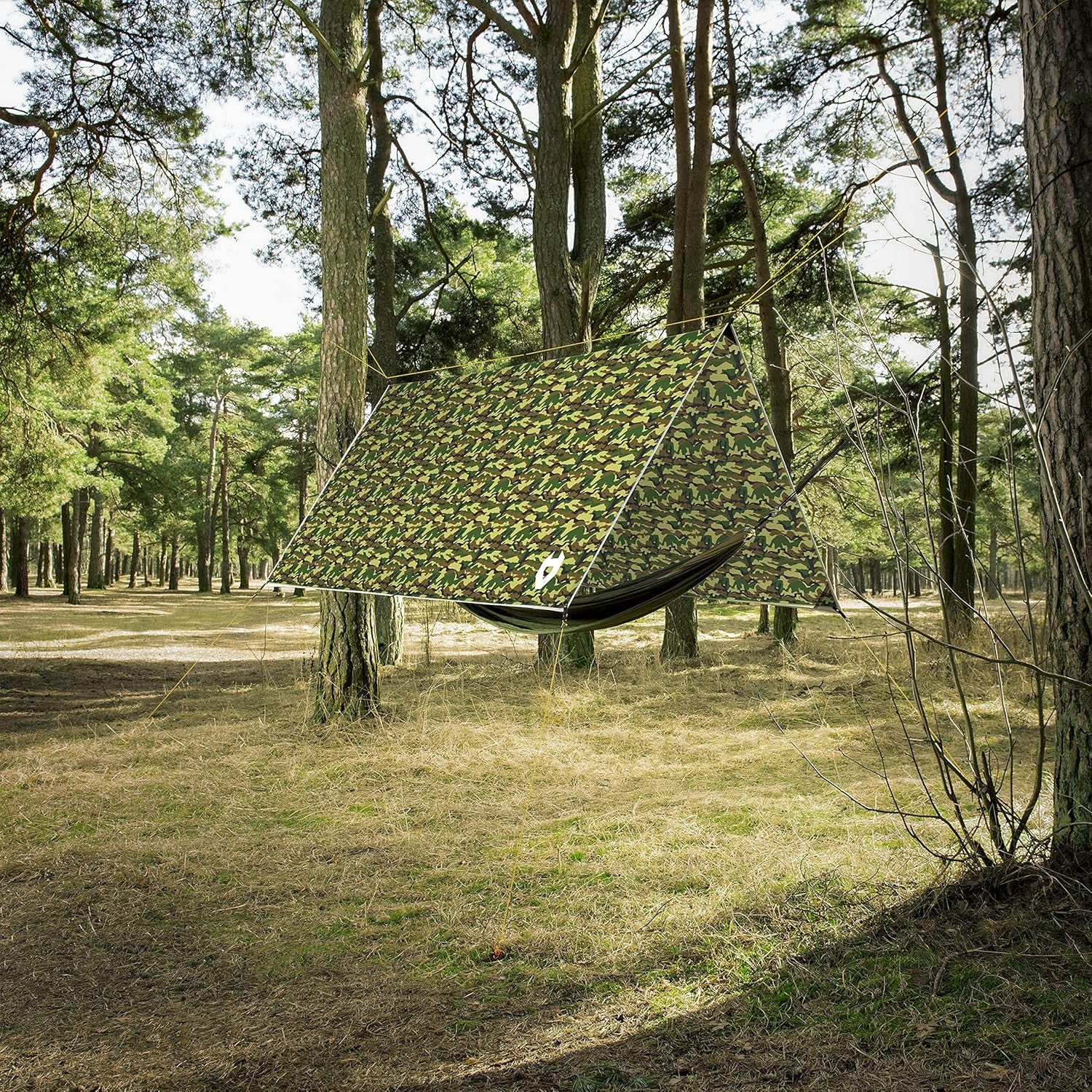 Rain Fly 10X10 Lightweight Survival Camping Tarp; 100% Waterproof; Makes a Great Backpacking Tarp or Hammock Shelter; Comes in Multiple Colors, Survival Bracelet Included; Camo