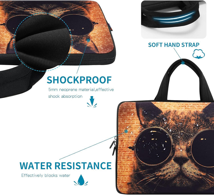 11 11.6 12 12.1 12.5 Inch Laptop Carrying Bag Chromebook Case Notebook Ultrabook Bag Tablet Travel Cover Neoprene Sleeve for Apple Macbook Air Samsung Google Acer HP DELL Lenovo Asus Cat