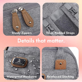 Diaper Bag Backpack with Portable Changing Pad, Pacifier Case and Stroller Straps, Large Unisex Baby Bags for Boys Girls, Multipurpose Travel Back Pack Moms Dads, Gray