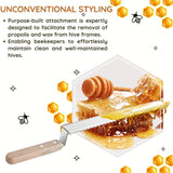 Three-pieces set Uncapping Knife Beekeeping Tool, Stainless Steel 11-inch Serrated Blade Honey Comb Knife Scraper, Manual Honey Extractor and Uncapper with Wooden Handle