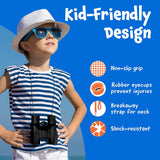 Think Peak Black Binoculars Science Toy for Kids Ages 4-8 Years - Real Compact Outdoor Adventure & STEM Educational Nature Hiking Explorer for Bird Watching, Camping Children’S Birthday Gift