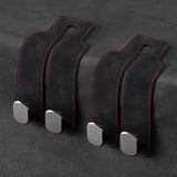 Universal Metal Car Seat Headrest Hook 2 in 1 Soft Leather Car Seat Back Hook for Purse Bag Backpack Double Hook Car Seat Hanger
