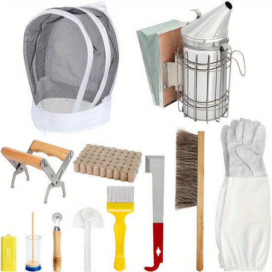 12PCS Beekeeping Supplies, Bee Keeping Starter Kit, Beekeeping Gloves, Bee Hive Equipment, Beekeeping Tools and Supplies Bee Keeping Supplies-All for Beekeepers