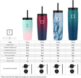 Nomad Tumbler - 2 Lids (Straw/Flip), Vacuum Insulated Stainless Steel Bottle, Double Walled, Drinking Cup, Thermos Coffee Travel Mug, Water - Rose Gold, 20 Oz