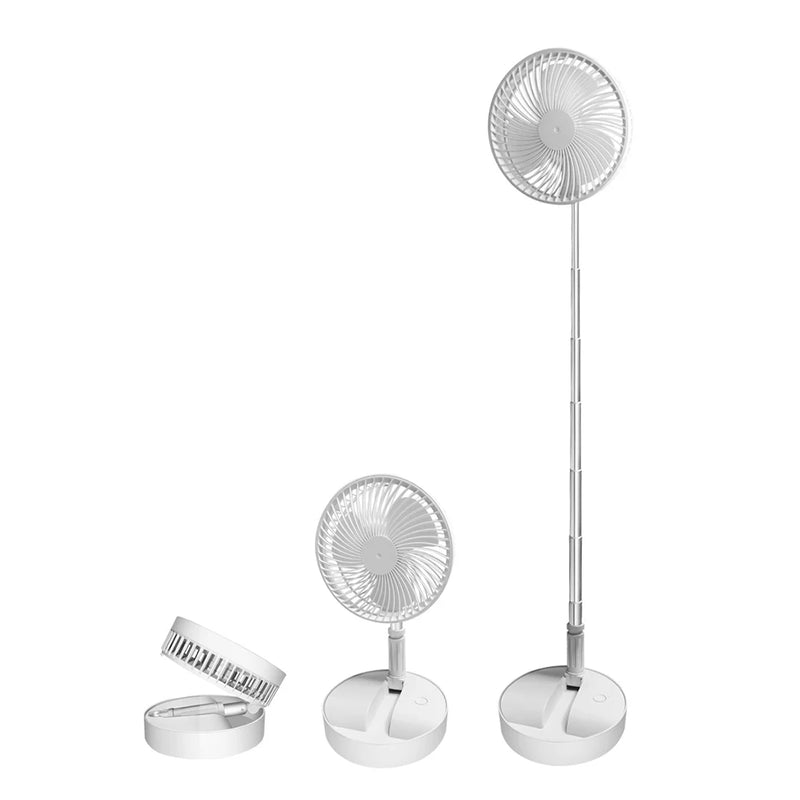 USB Rechargeable Folding Telescopic Floor Fan Mini Summer Mute Silent Desktop Table Fan Ventilador for Office Bedroom Cooler