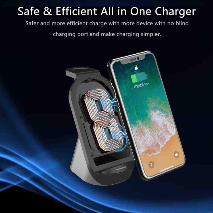Wireless Charger 3 in 1 Fast Qi Wireless Charging Station Stand Gift for Girl Boy Adult Men Women for Apple Watch 6 SE 5 4 3 2, Airpods Pro, Iphone 15/15 Plus/15 Pro Max/14/13/13 Pro/13 Mini/12/11/X