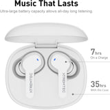 Bluetooth Noise Cancelling Wireless Earbuds for Iphone/Android, In-Ear Sweatproof Stereo Bass Headphones, Immersive Sound Bluetooth 5.2 Earphones with Microphones,En-Able Computer (White)