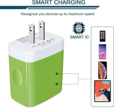 Wall Charger, USB Charger Adapter,  4.8A 4Multi Port Fast Charging Station Power Base Block Plug Cube Brick for Iphone, Ipad, Samsung Galaxy, Moto, Google Pixel, Kindle Fire Plug Cargador Carro