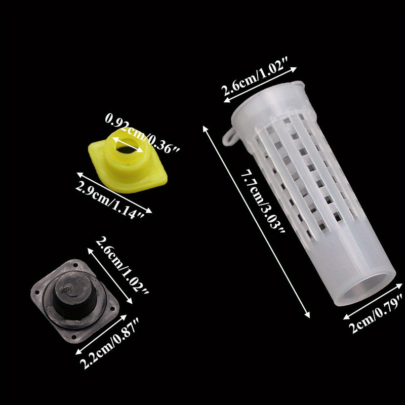 10pcs Beekeeping Bee Plastic Queen Rearing Cage Cup Box Protection Cover Catcher Protective Base Bees Tools Supplies Equipment
