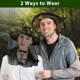 2pcs Beekeeping Hat with Mosquito Net, Bug Proof Head Net for Outdoor Activities, Beekeeping, Hiking, Gardening, Fishing, Breathable Mesh Bucket Hat, Unisex Sun Protection Hat for Men Women