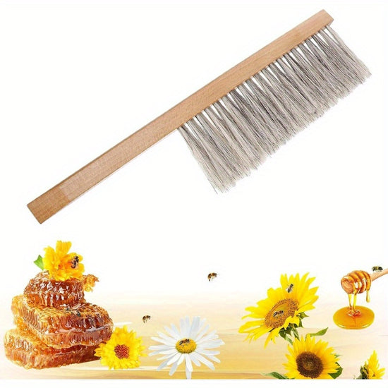 Beekeeping Brush for Beekeepers Natural Horsehair Bee Brush with Wooden Handle, Bee Hive Supplies Beekeeping Equipment for Bee Keepers