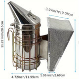 Bee Smokers For Beekeeping With Heat Shield Stainless Steel Bee Hive Smoker Keep Your Bees Calm And Safe (M)
