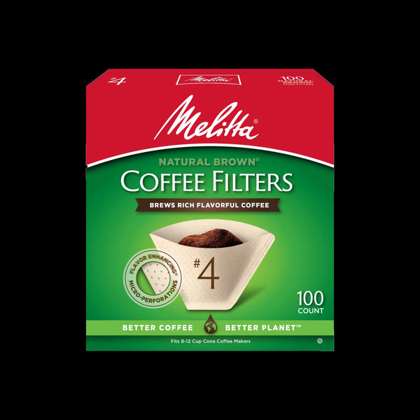 (6 Pack)  #4 Natural Brown Cone Coffee Filters, 100 Ct