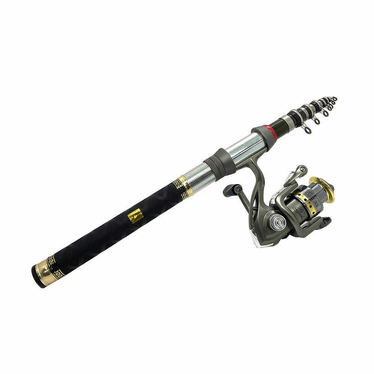Telescopic Fishing Rod Sea Saltwater Spinning Pole Reel Combo 100M Line Full Kit