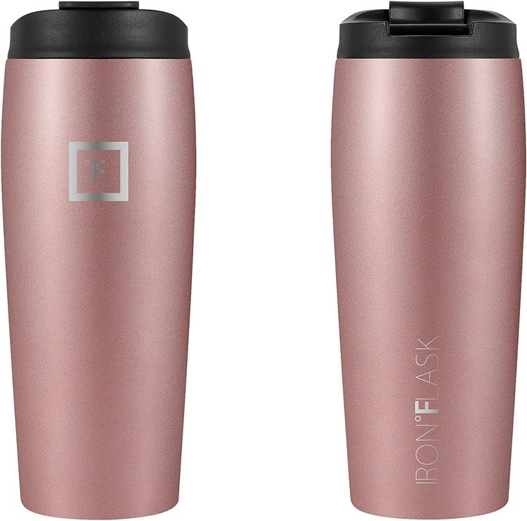 Nomad Tumbler - 2 Lids (Straw/Flip), Vacuum Insulated Stainless Steel Bottle, Double Walled, Drinking Cup, Thermos Coffee Travel Mug, Water - Rose Gold, 20 Oz